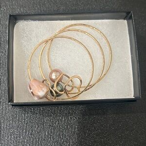 Hooked up Hawaii baby girls bangels set of 3 bracelets shells pearl heart